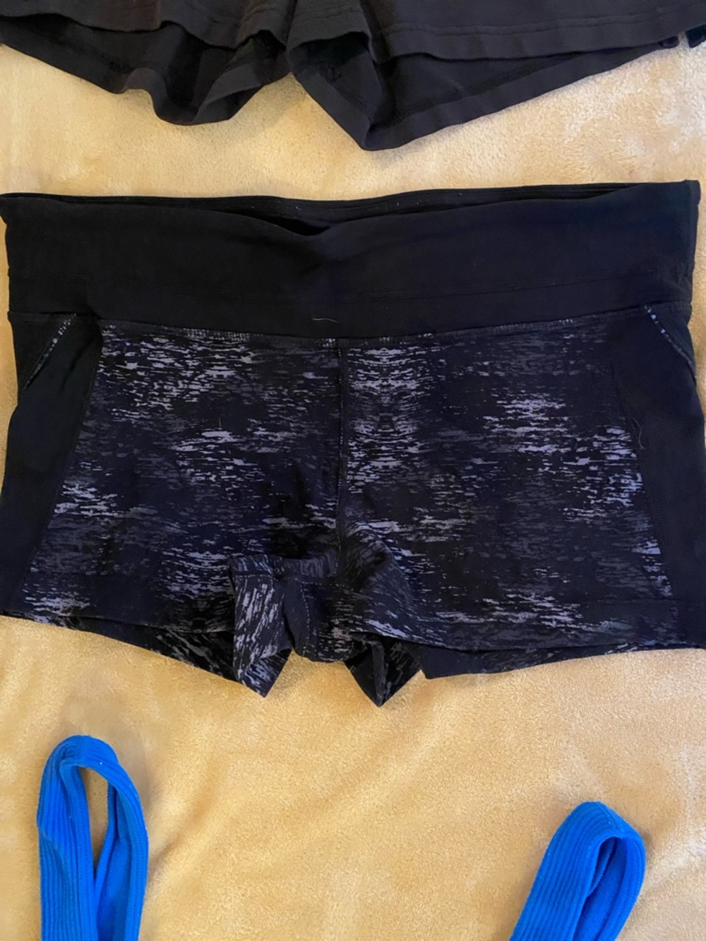 Black Space-Dye Athletic Shorts